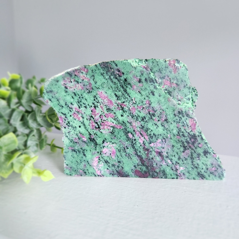Ruby zoisite - slab freeform crystal gem rock